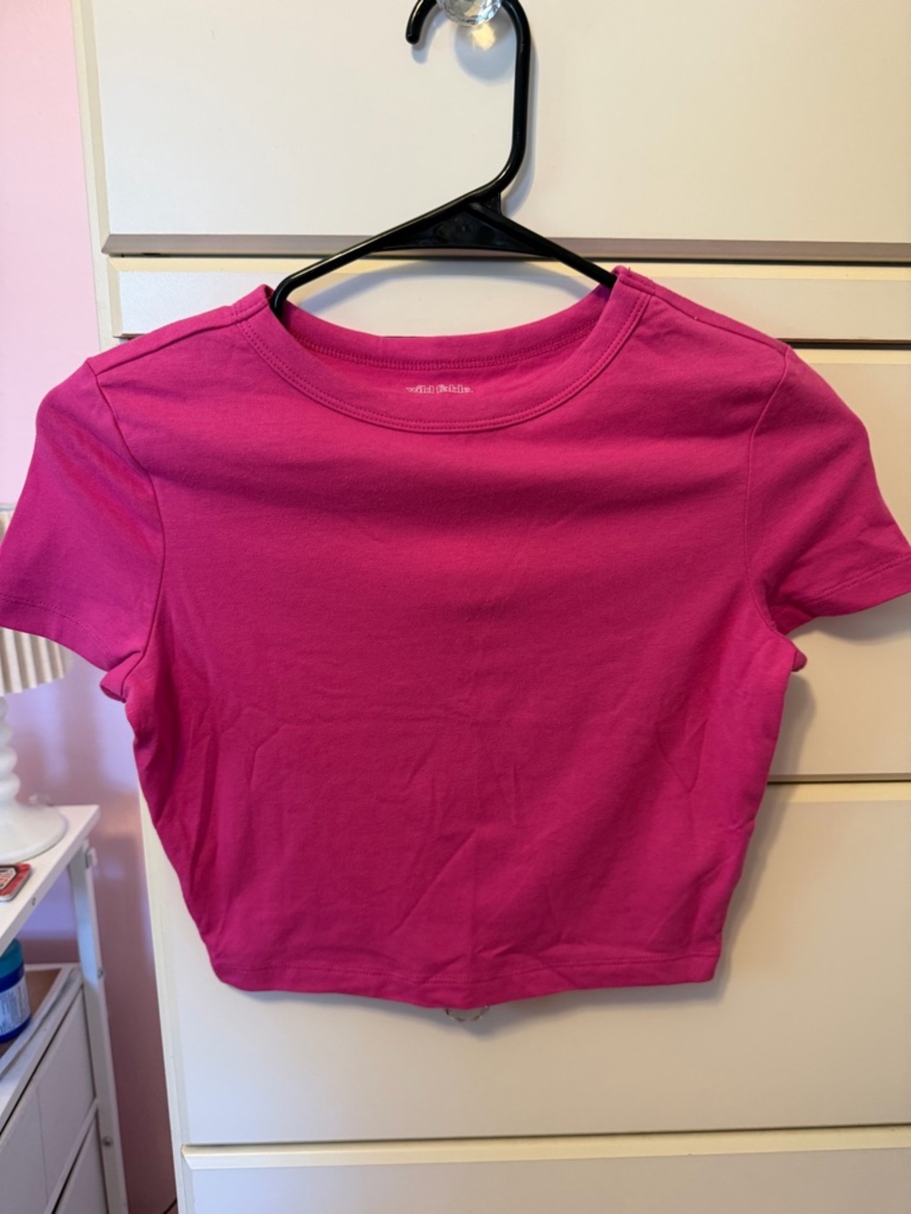 wild fable Fuchsia Short Sleeve Crop Tee